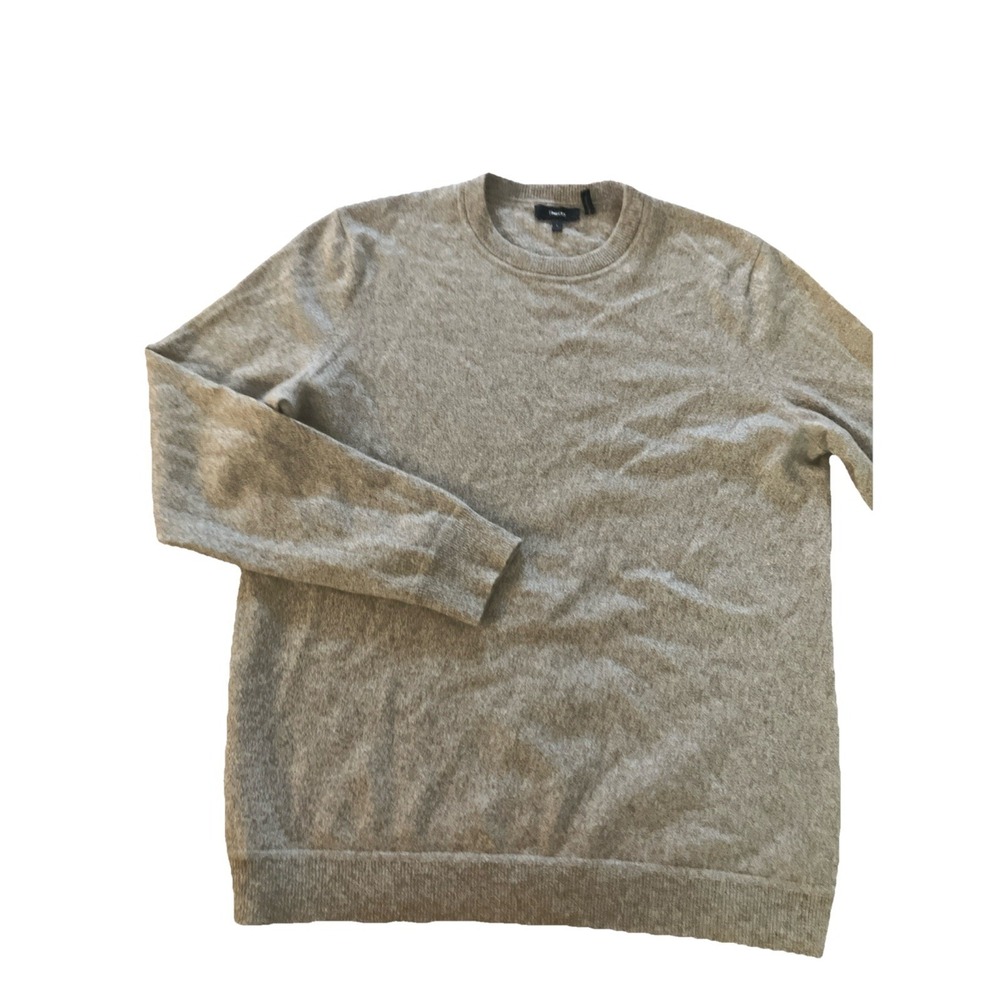 Theory Light Brown Size Large Cashmere Crew Neck Pullover Sweater Men's